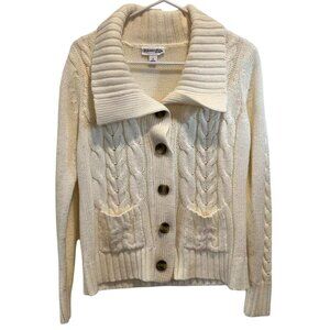 Chunky Knit Button Up Cardigan St Johns Bay size small